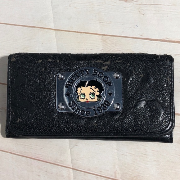 Betty Boop Black tri fold Wallet - Picture 1 of 11